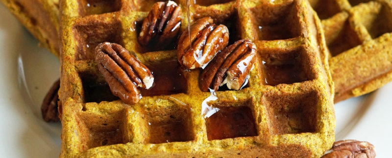 Spiced Pumpkin and Pecan Waffles