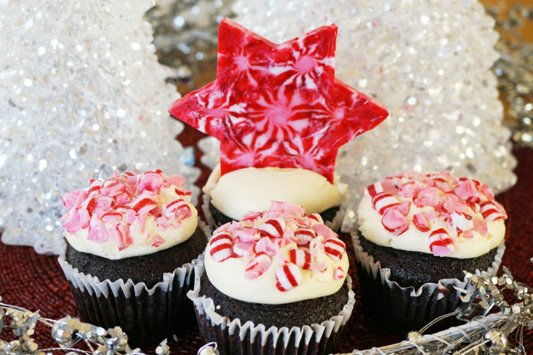 Chocolate Candy Cane Cupcakes