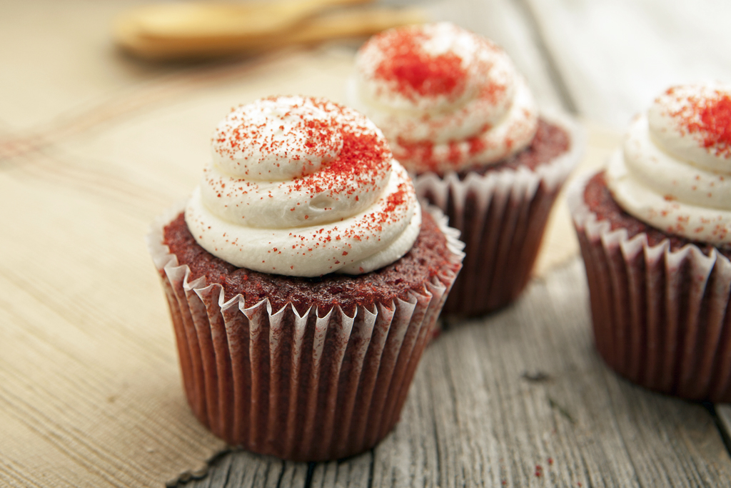 Red Velvet Cupcakes with Peppermint Frosting